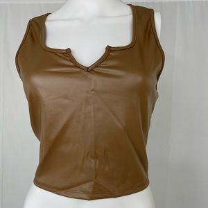 Brown Papaya Crop Top Tank.